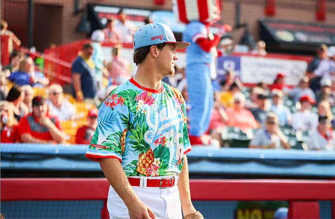 Jestin Jones in Hawaiian Yall's jersey